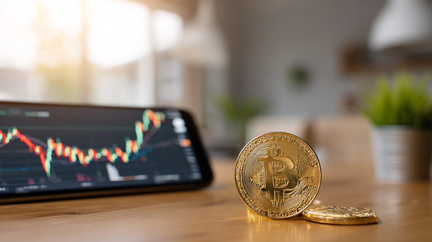 「ビットコイン・仮想通貨のイメージ（コイン・チャート）」